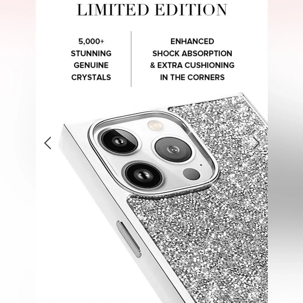FLAUNT | ✨NEW✨ Elite Collection - SQUARE® Silver Crystal Elegance iPhone Case